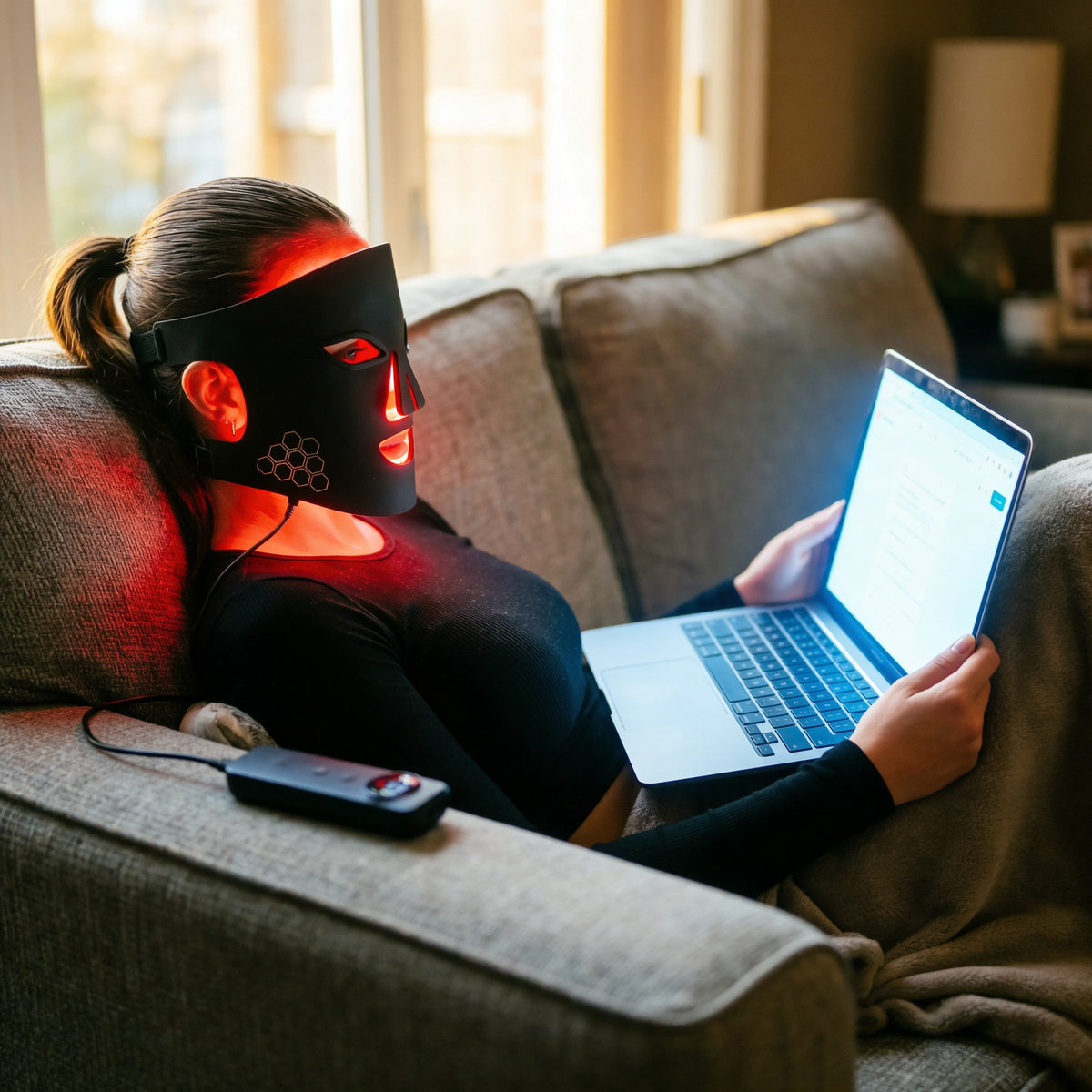 Máscara LED facial flexible para rutina de belleza en casa | Pulsax