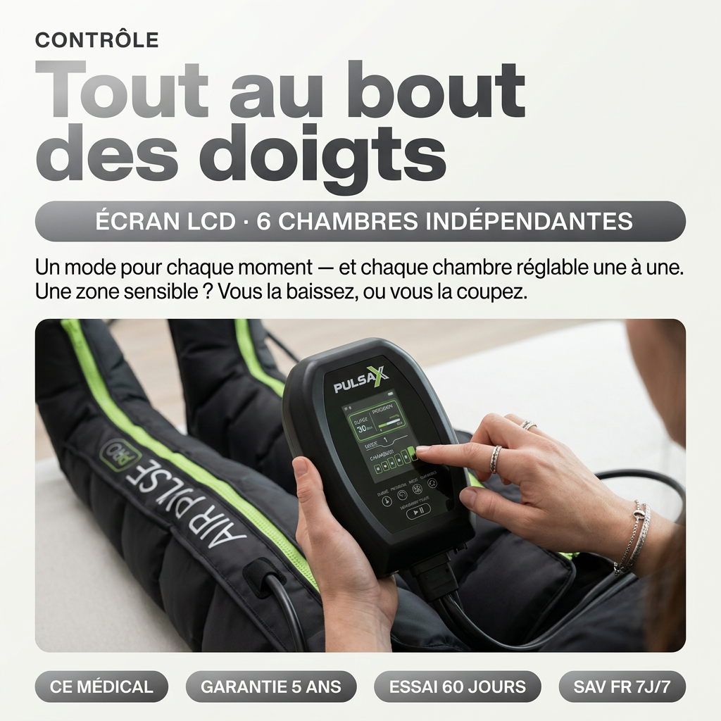 AirWave Pro — Botas de masaje por aire inteligentes para piernas | Pulsax