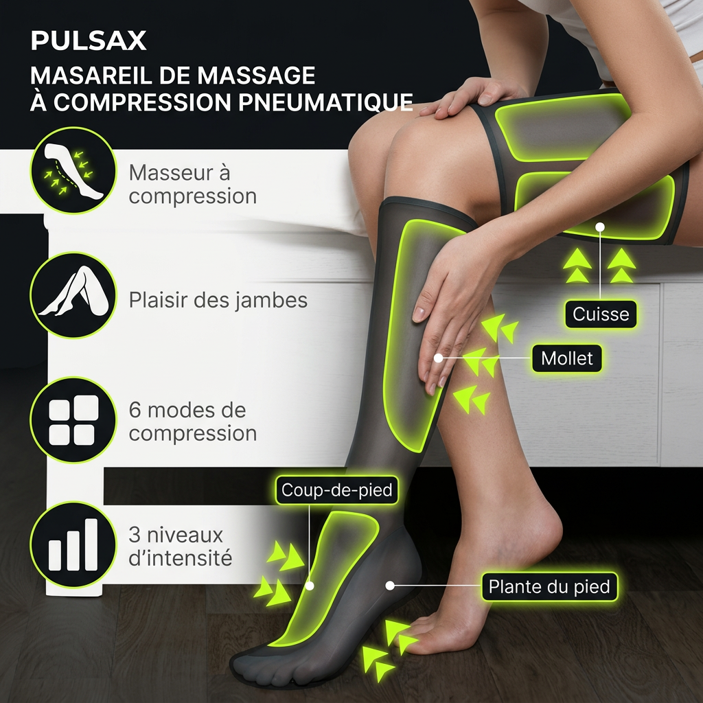 Air Pressure Pro — Masajeador de pies y gemelos por aire con calor | Pulsax