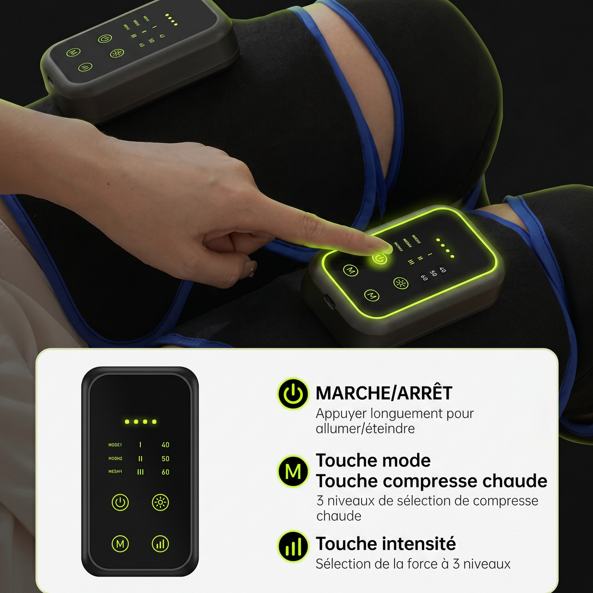 Air Pressure Pro — Masajeador de pies y gemelos por aire con calor | Pulsax